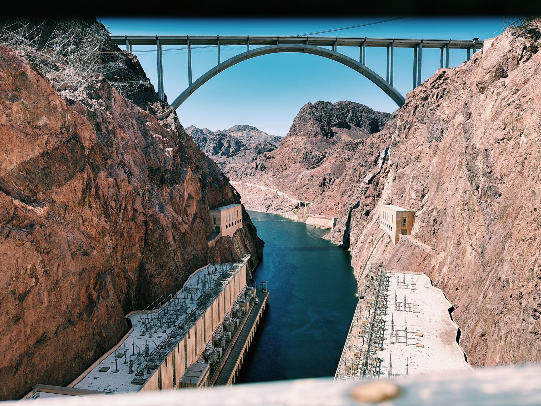 Hoover Dam and the bridge over the Colorado River